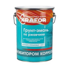 Грунт - эмаль по ржавчине 5,5 кг серая "KRAFOR" Грунт - эмаль по ржавчине 5,5 кг серая "KRAFOR"