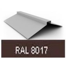 Планка конька плоск 130х30х130 0,5 PE-foil RAL8017